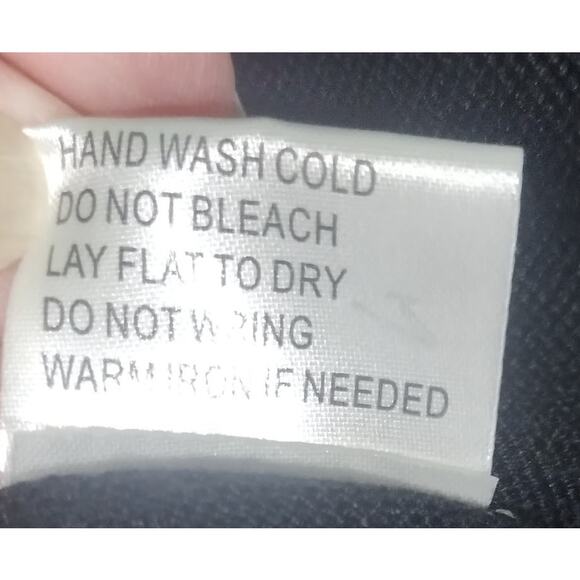 Belldini Sharks Tooth Hem Sheer Sweater Tunic with Heavy Ribbed Arms Black Sz S - Picture 8 of 8